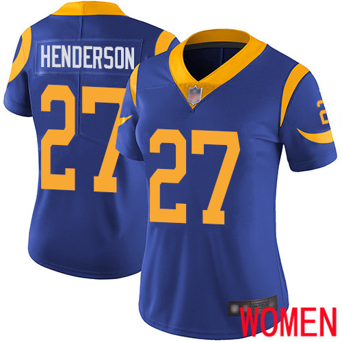 Los Angeles Rams Limited Royal Blue Women Darrell Henderson Alternate Jersey NFL Football #27 Vapor Untouchable